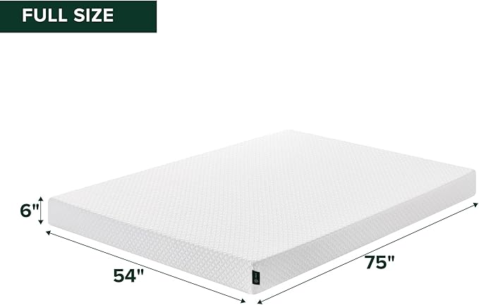 ZINUS 6 Inch Full Cooling Essential Memory Foam Mattress [NewVersion], Fiberglass Free, Medium Feel, Breathable Cooling Layers, Certified Safe Materials