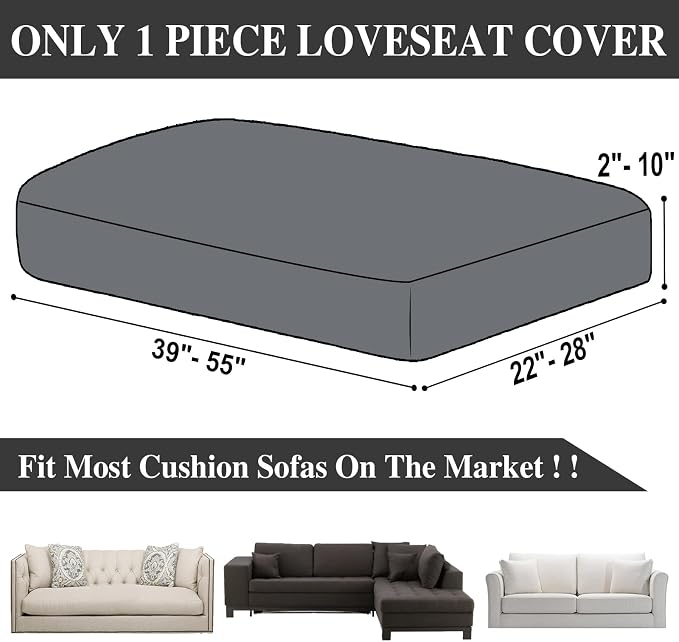 LA MEACK Couch Cushion Cover Loveseat Cover or 2 Seat Sofa Cover Washable - Image 6