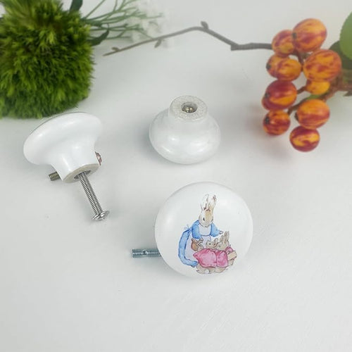 1.5" 8 PCS Unique Rabbit Theme Animal Ceramic Cabinet Knob Handles Cute Safari Animal Nursery Kids Room Wardrobe Dresser Drawer Knobs Pulls