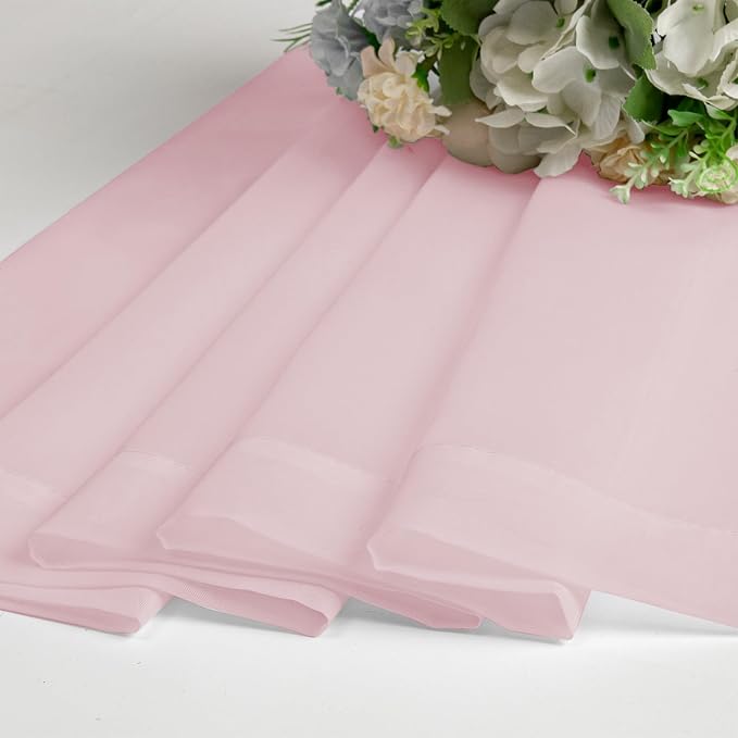 Blush Pink Sheer Curtains 108 Inches Long 2 Panels - Image 5