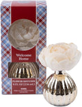 Bridgewater Candle Welcome Home Flower Diffuser | Cinnamon, Plum, Apple Scented Diffuser | Metallic Decorative Air Freshener for Home | 8 oz | 60 Day Lifespan