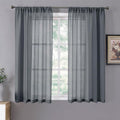 Tollpiz Sheer Curtains Living Room Linen Textured Curtain Sheers Light by Tollpiz