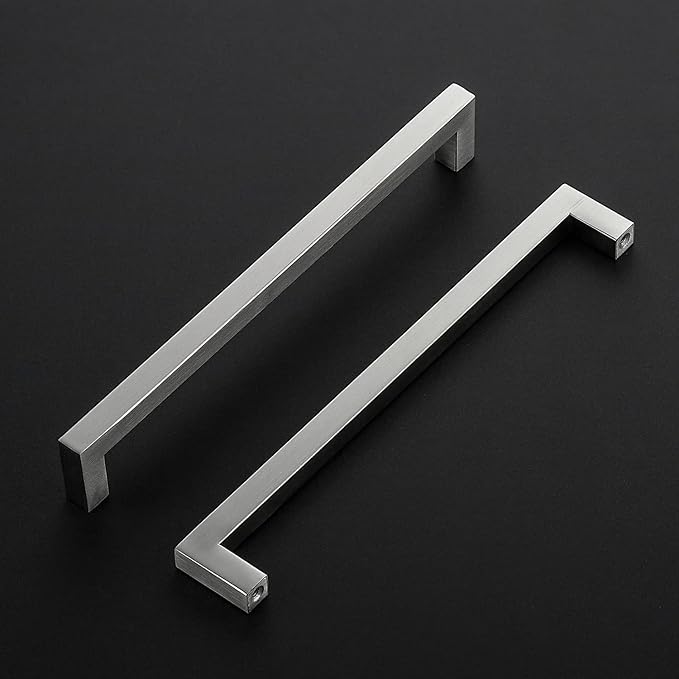 Ravinte 10 Pack Brushed Nickel Kitchen Cabinet Handles 8-4/5 Inch Cabinet Pulls Square Kitchen Hardware for Cabinet Drawer Pulls Drawer Handles Come with Screwdriver