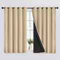 SimpleHome Beige 100% Blackout Curtains Room Darkening Living Room 63 Inch | by SimpleHome