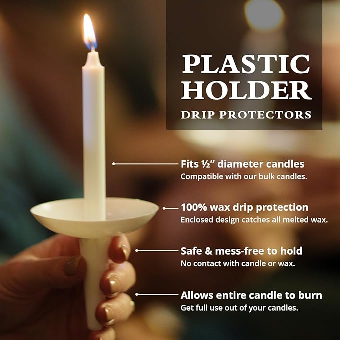 Concordia Supply Candlelight Service Reusable Plastic Candle Holders for Candlesticks - 250 Pcs. Candle Protector for Church Vigils, Memorial Candles, Congregational Candles, & Christmas Eve Candles