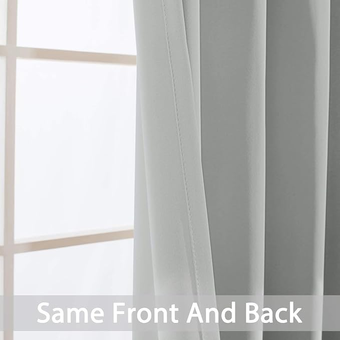 Yakamok Room Darkening Curtains 52x90 inch Length Light Grey-Living Room | 2 - Image 5