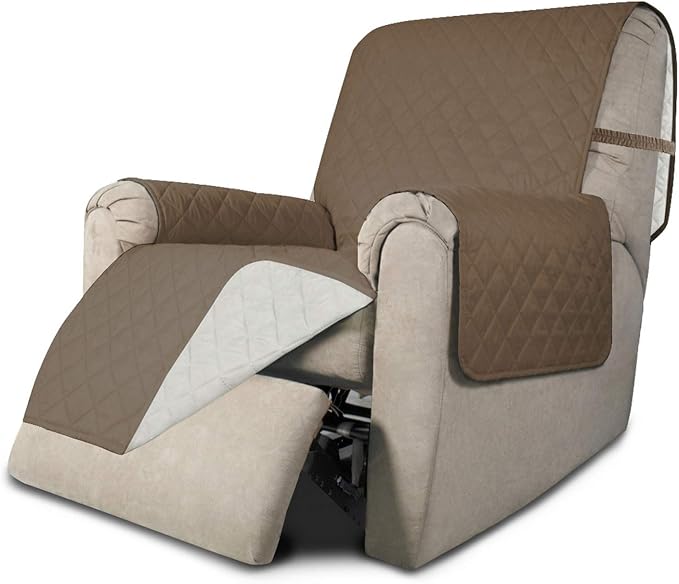 Easy-Going Reversible Couch Cover, Recliner 19 in, Camel/Ivory | Machine by Easy-Going