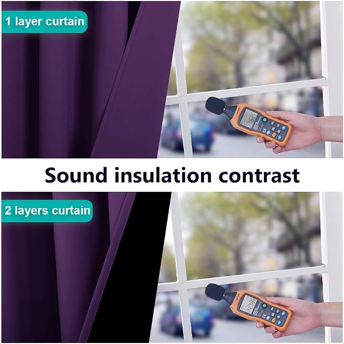 NICETOWN Full Shade Curtain Panels, Royal Purple, 42 x 72 inch, Pair of Energy - Image 4