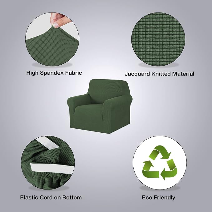 H.VERSAILTEX High Stretch Couch Cover 1-Piece Rich Jacquard Chair Covers - Image 4