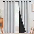 SimpleHome White 100% Blackout Curtains Room Darkening Living Room 84 Inch | by SimpleHome
