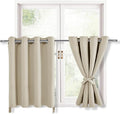 Blackout Curtains for Bedroom, Light Beige, 52 x 30 Inch, 2 Panels | Thermal by Hiasan