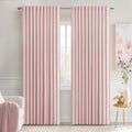 MIULEE Light Pink Back Tab Blackout Curtains 66x84 Inch Length 2 Panels Set | by MIULEE
