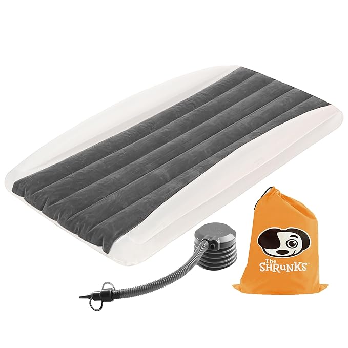 The Shrunks Travel Toddler Bed with Safety Bumpers | Kids Inflatable Portable Toddler Bed with Rails | Junior Air Mattress | Blow Up Air Mattress