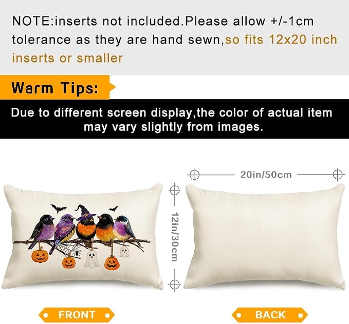RABUSOFA Halloween Pillow Covers 12x20 Inch Halloween Decorations - Image 6