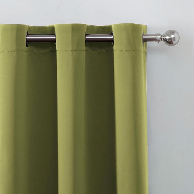 Blackout Curtains 52 x 90 Inch Long Olive Green Curtains Set of 2 Panels Room - Image 6