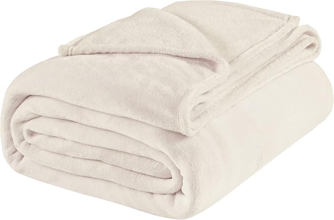BEDELITE Fleece Blanket Soft Plush Twin Size Blanket Beige 60"x80" | Ultra Soft - Image 9