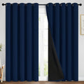 Yakamok Navy Blue 100% Blackout Curtains 84 Inches Long 70" Wide, 2 Panels | by Yakamok