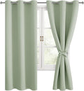Blackout Curtains for Bedroom, 42 x 63 Inches Length, Seafoam Green | Thermal by Hiasan