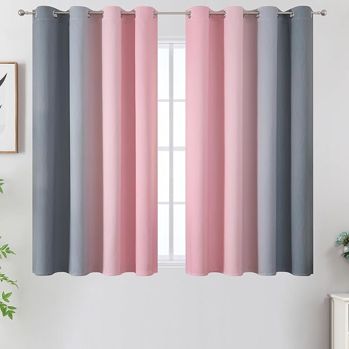 Pink and Grey Ombre Blackout Curtains - Image 2