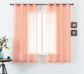 DUALIFE Light Coral Curtains 72 Inches Long for Living Room Set of 2 Panels Grommet Transparent Coral Sheer Curtains for Bedroom Decor Dining Area Decorations 52x72 Inch Length