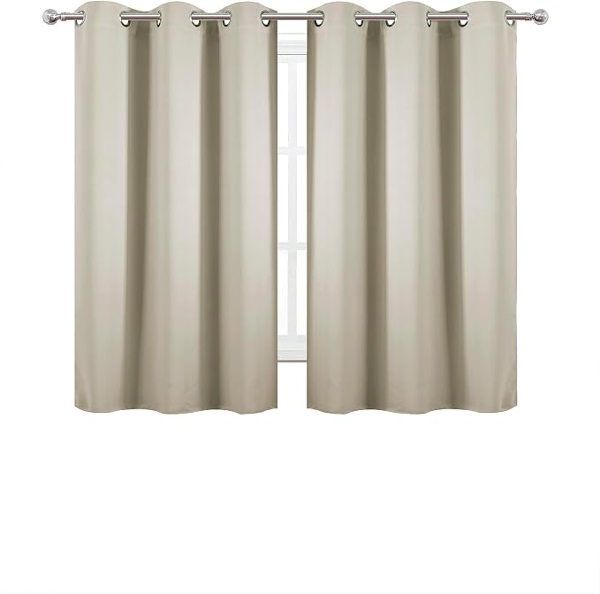Light Beige Blackout Curtains 34 x 54 Inch Length/Set of 2 Curtain - Image 2