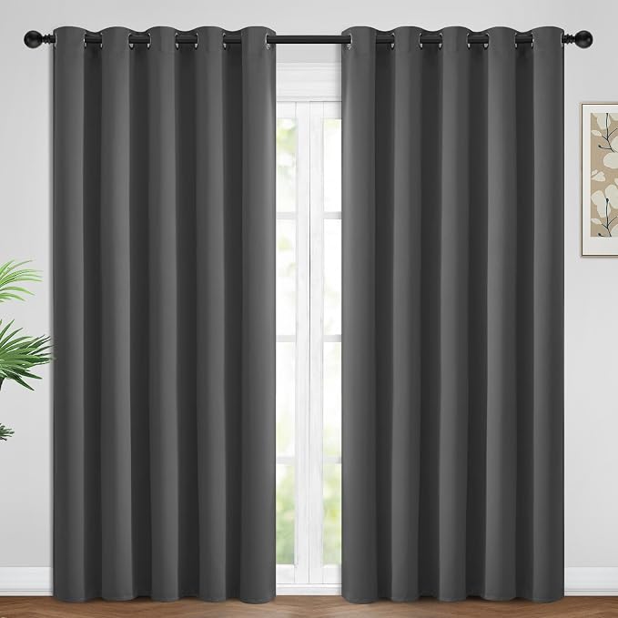 Yakamok Room Darkening Curtains 62x96 inch Length Charcoal Grey-Living Room | 2 by Yakamok