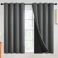 SimpleHome Grey 100% Blackout Curtains Room Darkening Living Room 54 Inch | by SimpleHome