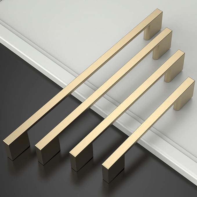 Asidrama 10 Pack 11.3 Inch(288mm) Brushed Brass Kitchen Cabinet Handles, Cabinet Pulls Kitchen Cabinet Hardware for Cupboard Drawer Pulls