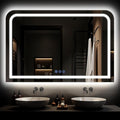 LED Bathroom Mirror, 48"x 32" LED Mirror with Lights for Bathroom, Lighted Vanity Mirrors for Wall, Anti-Fog, Dimmable, Tempered Glass, Memory Function, 3 Colors, Safe Use (White)