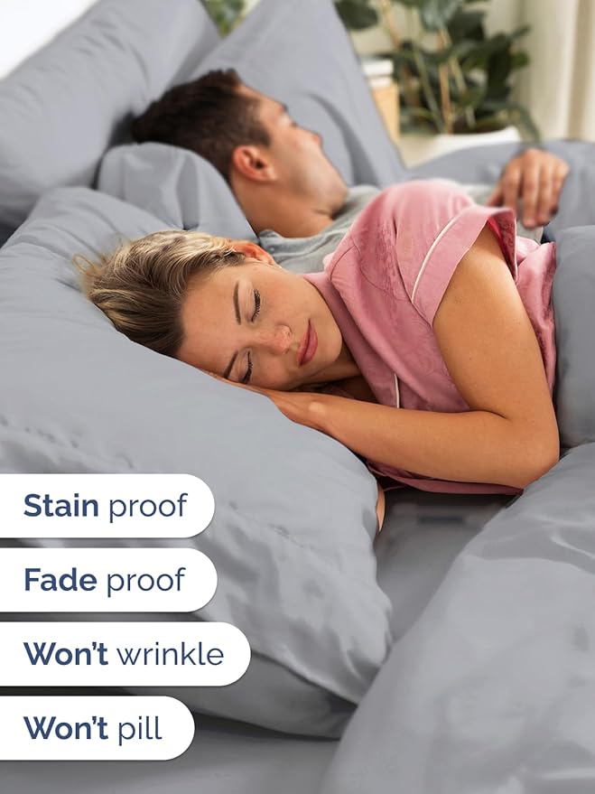 Extra Deep Full Sheet Set - 6 Piece Breathable & Cooling Sheets - Hotel Luxury Bed Sheets Set - Easy & Secure Fit - Soft, Wrinkle Free & Comfy Sheets Set - Steel Blue Sheet Set with Extra Deep Pockets