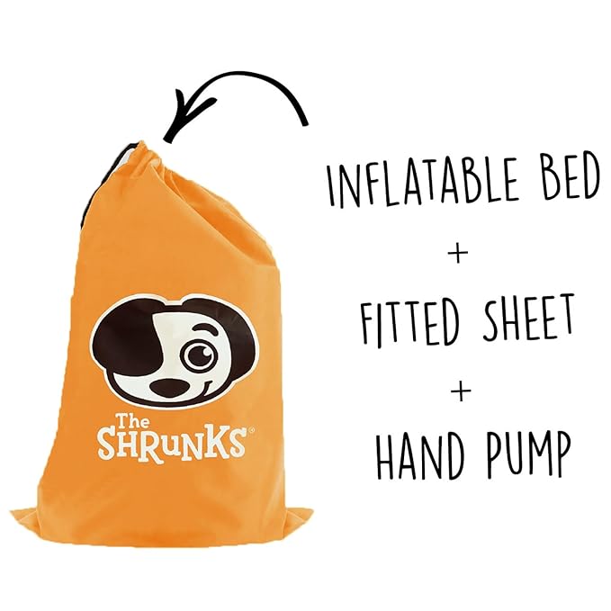 The Shrunks Travel Toddler Bed with Safety Bumpers | Kids Inflatable Portable Toddler Bed with Rails | Junior Air Mattress | Blow Up Air Mattress