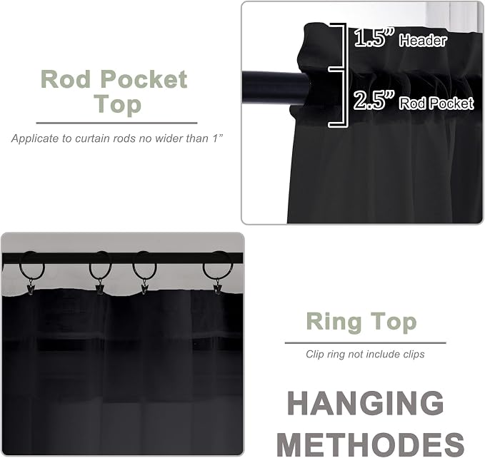 Black Sheer Curtains 108 Inches Long - Image 6