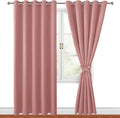 Blackout Curtains for Bedroom 2 Panels 60 x 84 Inch Long Dusty Rose | Thermal by Hiasan