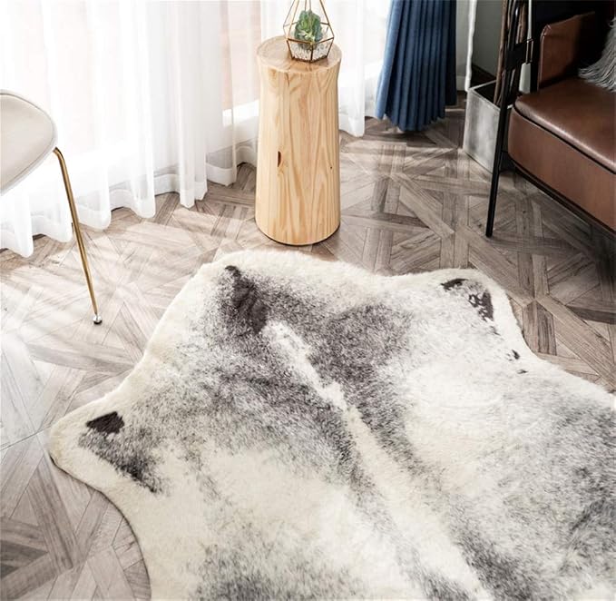 Cow Print Rug Faux Cowhide Rug Animal Pattern Carpet - Image 3
