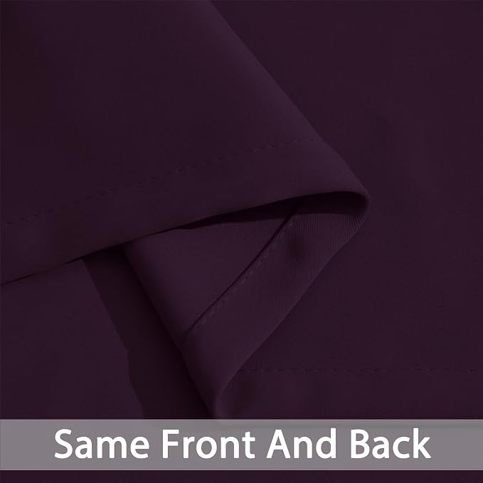 Yakamok Room Darkening Curtains 52x84 inch Length Dark Purple-Living Room | 2 - Image 6
