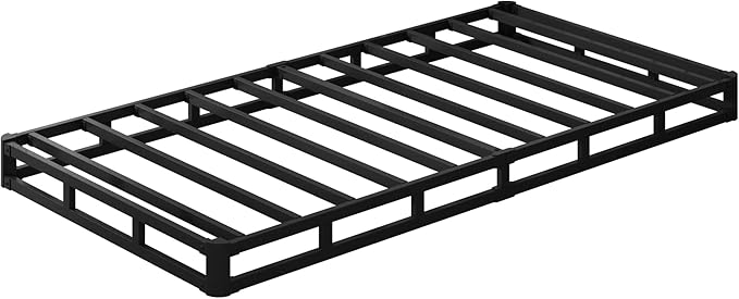 EMODA 4 Inch Twin Box Spring Heavy Duty Metal Mattress Foundation Bed Base with Fabric Cover, Easy Assembly