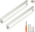 Cabinet Pulls Brushed Nickel Cabinet Handles Square Drawer Pulls, 40 Pack 8-4/5 Inch Stainless Steel Kitchen Door Cupboard Cabinet Handles, Cabinet Hardware Drawer Handles, 224mm Hole Centers