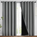 Yakamok Grey Blackout Curtains 96 Inches Long by Yakamok