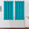 Blackout Curtains 66 x 54 Inch Long Teal Curtains Set of 2 Panels Room by Lemomo