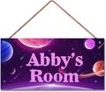 Personalized Universe Sign Funny Aerospace Themed For Kids Room Boys Bedroom Door Decor,Custom Name Wall Decor Decorative Plate for Nursery Girls Room