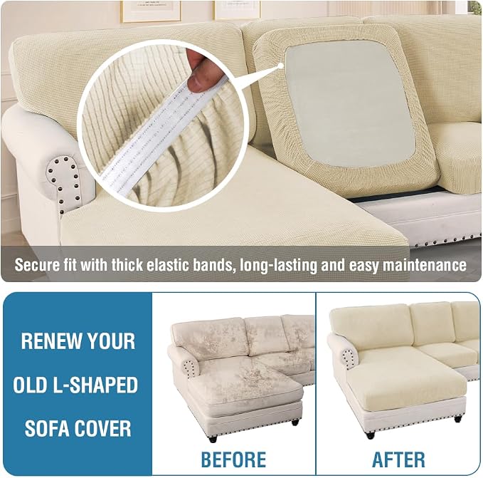 H.VERSAILTEX 2025 New Sectional Couch Covers 6 Pieces Stretch Sofa Covers - Image 6