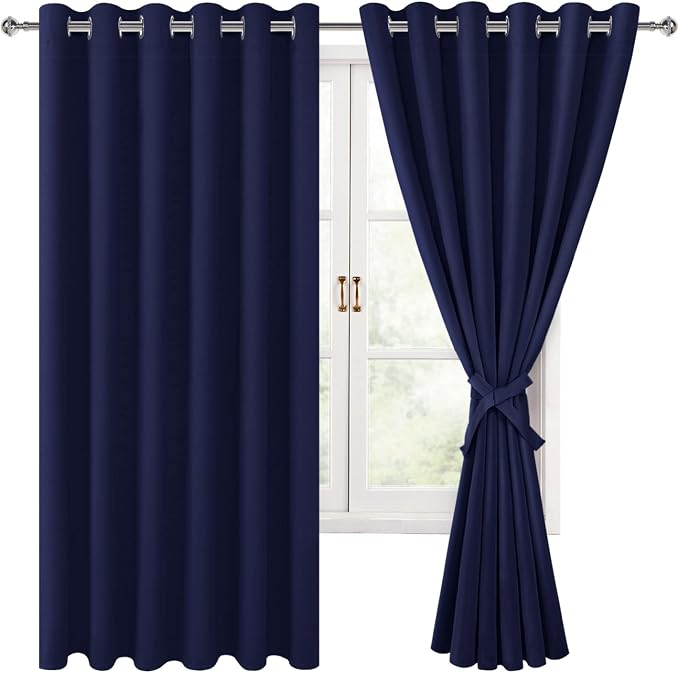 Blackout Curtains for Bedroom, 70 x 63 Inch, 2 Panels | Thermal Insulated & by Hiasan