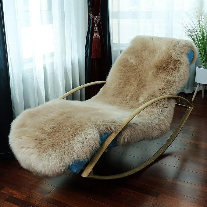 LLB Genuine Sheepskin Area Rug Wool Rug Fur Carpet Fluffy Shaggy Fur Rug - Image 2