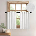 MIULEE Bleached Linen Kitchen Curtain 24 Inches Length 2 Panels Farmhouse | by MIULEE