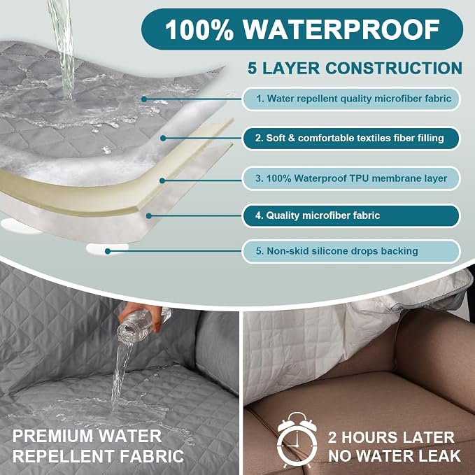 Turquoize 100% Waterproof Sofa Covers Chair Cover Slipcover Couch Protector - Image 3