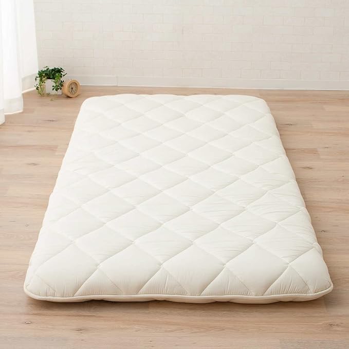 EMOOR Japanese Futon Mattress CLASSE King Made in Japan White, Foldable Floor Sleeping Bed Tatami Mat