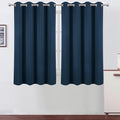 Blackout Curtains 66 x 54 Inch Long Navy Blue Curtains Set of 2 Panels Room by Lemomo