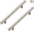 JOY DECOR 15 Pack Cabinet Handles, Brushed Nickel Cabinet Pulls, 5 in Hole Center Kitchen Cabinet Handles, Stainless Steel T Bar Handles for Dresser Drawers