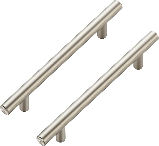 JOY DECOR 45 Pack Cabinet Handles, Brushed Nickel Cabinet Pulls, 5 in Hole Center Kitchen Cabinet Handles, Stainless Steel T Bar Handles for Dresser Drawers