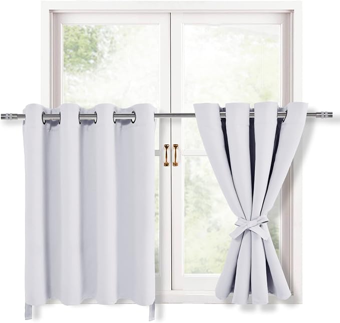 RV Blackout Curtains for Bedroom, 52 x 30 Inches Long Greyish White | Thermal by Hiasan